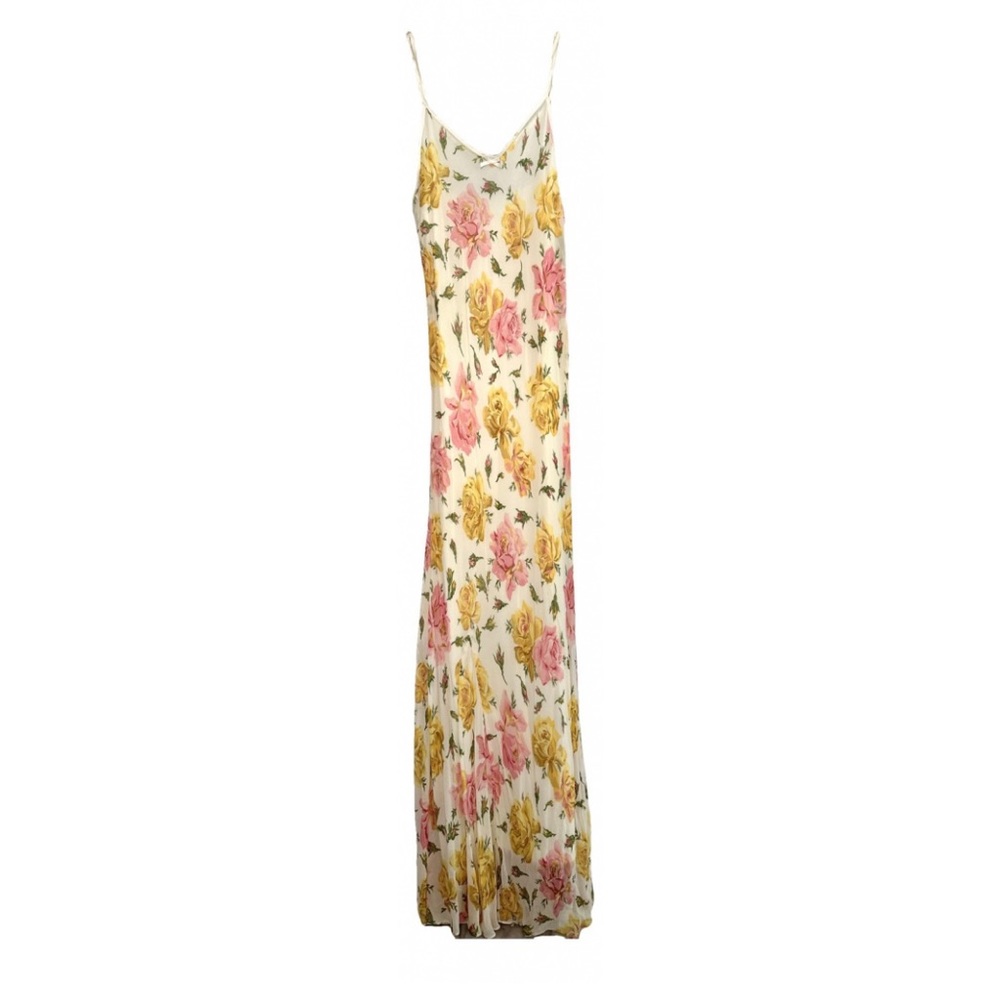 vintage betsey johnson floral slip maxi/midi dress